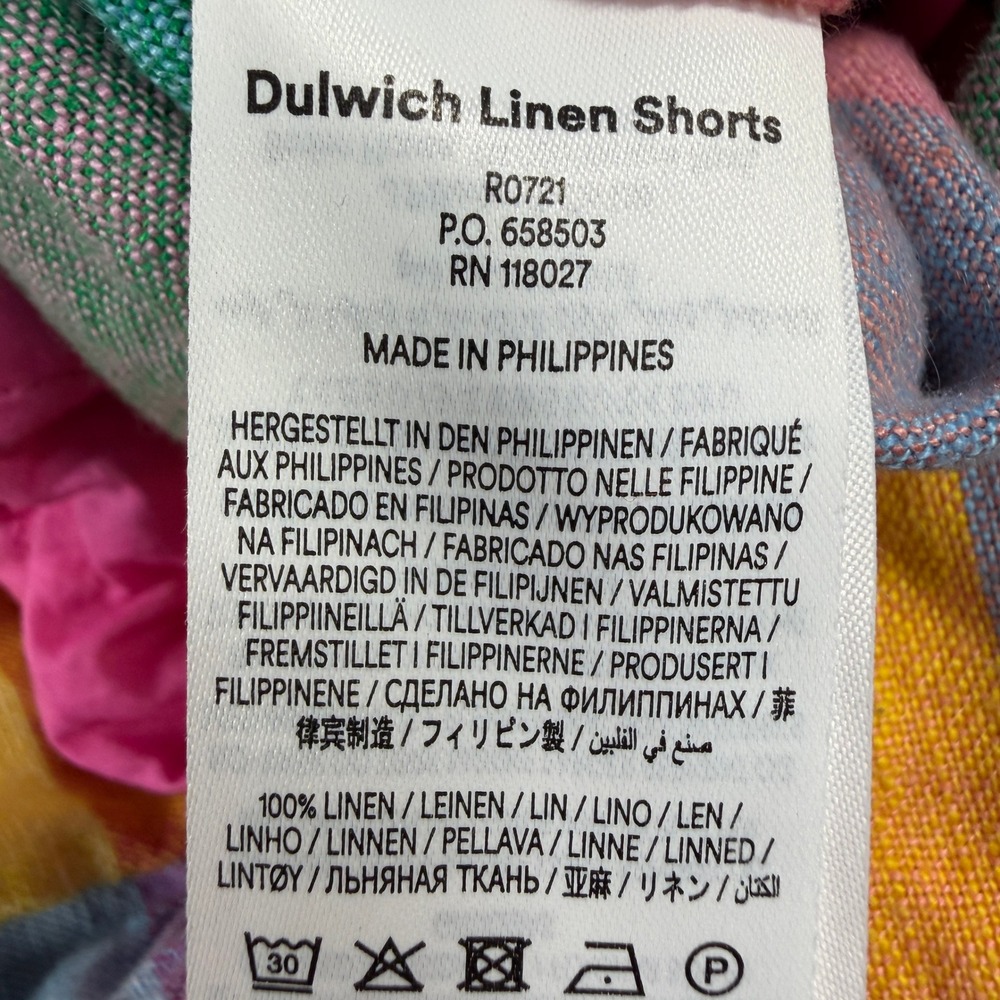Boden Red Gingham Dulwich 100% Linen Shorts Size 4 Colorful Preppy Summer - Picture 5 of 8